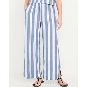 NWT Old Navy High-Waisted Crinkle‎ Gauze Super Wide Leg Pants Stripe Plus 4X
